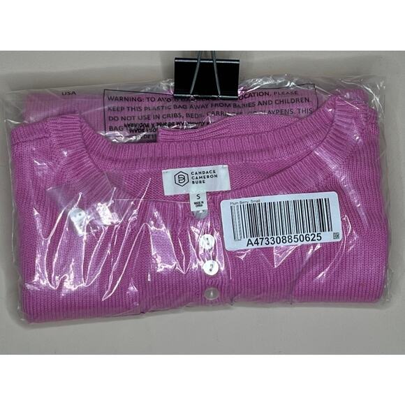 NWT Candace Cameron Bure Soft Boatneck Half Placket Sweater Plum Berry SIZE S - Picture 7 of 7